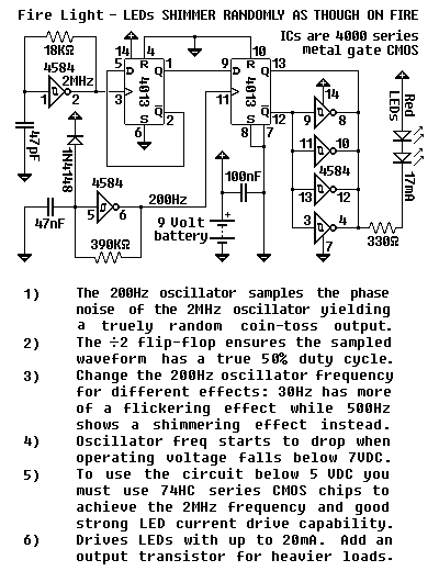 Electronic Candle Effect schematic