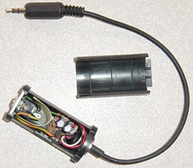 Assembled preamp in a plastic cylindrical baulun case